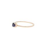 Natural Round Cut Blue Sapphire Gemstone 9k Yellow Gold Ring