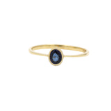 Natural Oval Blue Sapphire Gemstone 9K Gold Ring