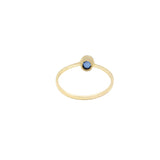 Natural Oval Blue Sapphire Gemstone 9K Gold Ring