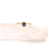 Natural Oval Blue Sapphire Gemstone 9K Gold Ring