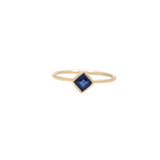 Square Blue Sapphire 9K Gold Ring