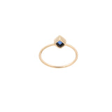 Square Blue Sapphire 9K Gold Ring