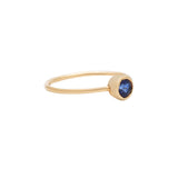9K Solid Gold Round Blue Sapphire Ring