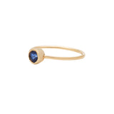 9K Solid Gold Round Blue Sapphire Ring