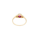 14K Yellow Gold Ruby & CZ Stone Ring