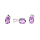 Amethyst Gemstone Pendant Set