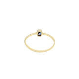 Rectangle Blue Sapphire 9K Gold Ring