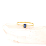 Rectangle Blue Sapphire 9K Gold Ring
