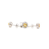 Citrine And CZ Stone Pendant Set