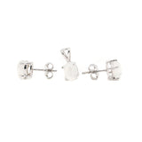 Prong Set Natural Moonstone Enegry Healing Gemstone Pendant Set