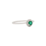 Round Emerald & Diamond 14K Gold Ring
