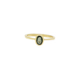 Oval Green Sapphire Gemstone Gold Ring