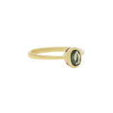Oval Green Sapphire Gemstone Gold Ring