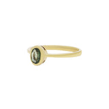 Oval Green Sapphire Gemstone Gold Ring