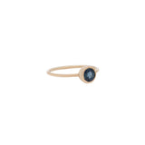 Natural Round Shaped Blue Sapphire Gemstone Gold Ring