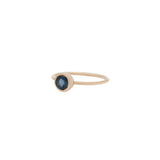 Natural Round Shaped Blue Sapphire Gemstone Gold Ring
