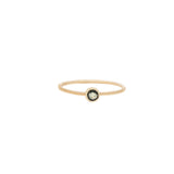 Round Green Sapphire Gemstone Gold Ring