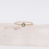 Round Green Sapphire Gemstone Gold Ring