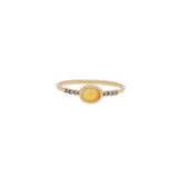 14K Yellow Gold Opal And Diamond Ring