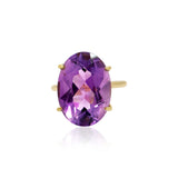 18K Yellow Gold Amethyst Gemstone Ring