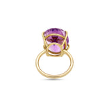 18K Yellow Gold Amethyst Gemstone Ring