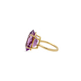 18K Yellow Gold Amethyst Gemstone Ring