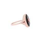 9K Rose Gold Black Onyx And Diamond Ring