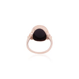 9K Rose Gold Black Onyx And Diamond Ring