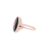 9K Rose Gold Black Onyx And Diamond Ring