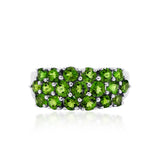 14K White Gold Green Tsavorite Gemstone Ring