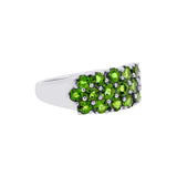 14K White Gold Green Tsavorite Gemstone Ring