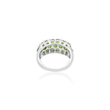 14K White Gold Green Tsavorite Gemstone Ring
