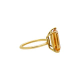 18K Gold Natural Yellow Sapphire Rectangle Gemstone Ring