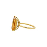 18K Gold Natural Yellow Sapphire Rectangle Gemstone Ring