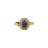 18k Yellow Gold Natural Tanzanite And Diamond Ring