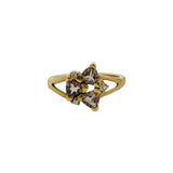 14k Yellow Gold Smoky Quartz And Diamond Ring