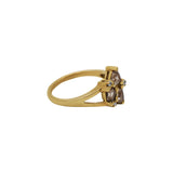 14k Yellow Gold Smoky Quartz And Diamond Ring