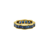 18K Yellow Gold Blue Sapphire Gemstone Ring