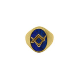 18K Yellow Gold Natural Lapis Lazuli Gemstone Ring