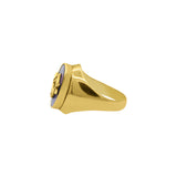 18K Yellow Gold Natural Lapis Lazuli Gemstone Ring