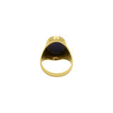 18K Yellow Gold Natural Lapis Lazuli Gemstone Ring
