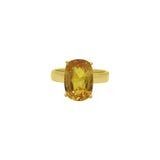 18K Yellow Gold Rectangle Yellow Sapphire Gemstone Ring