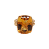 9K Yellow Gold Natural Citrine Gemstone Healing Ring