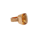 9K Yellow Gold Natural Citrine Gemstone Healing Ring