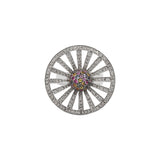 18K White Gold Multi Sapphire Gemstone & Diamond Ring