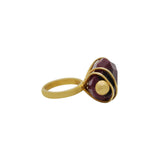 Wire Wrapped Ruby Gemstone 18K Yellow Gold Ring