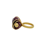Wire Wrapped Ruby Gemstone 18K Yellow Gold Ring