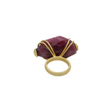 Wire Wrapped Ruby Gemstone 18K Yellow Gold Ring