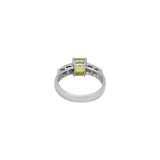 18K White Gold Yellow Sapphire Gemstone With Diamond Ring