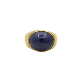 925 Silver And Gold Natural Blue Sapphire Gemstone Ring